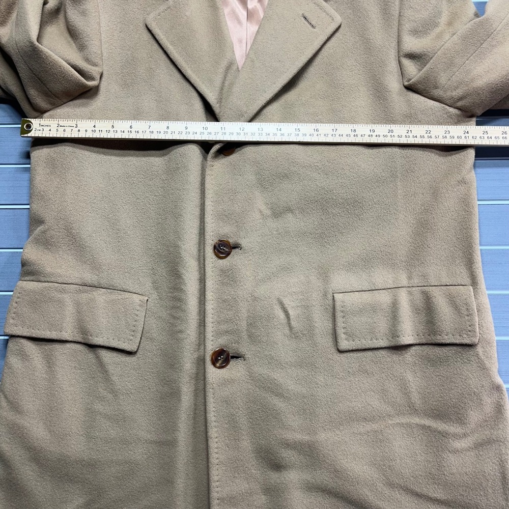 Vintage 100% Cashmere ELDORADO‎ Overcoat Camel Tan Luxury Elegance Mens - Picture 3 of 14